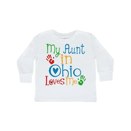 

Inktastic My Aunt in Ohio Loves Me Gift Toddler Boy or Toddler Girl Long Sleeve T-Shirt