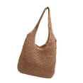 thumbnail image 2 of Bolso respirable tejido de la bolsa de asas de la playa para las compras del trabajo al aire libre del regalo de cumpleaños Marrón, 2 of 8