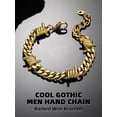thumbnail image 3 of Bestyle 9mm Thorns Bracelet for Man Women Stainless Steel Barbed Wire Bracelet Hip-Hop Cuban Link Chain Jewelry Gift for Everyday Wear, 3 of 8