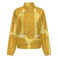 thumbnail image 5 of Jackets for Women Winter Coat Jackets Flannel Stand Collar Jacket(Abstract Mustard Yellow Design Lines,Size:S-4XL), 5 of 7