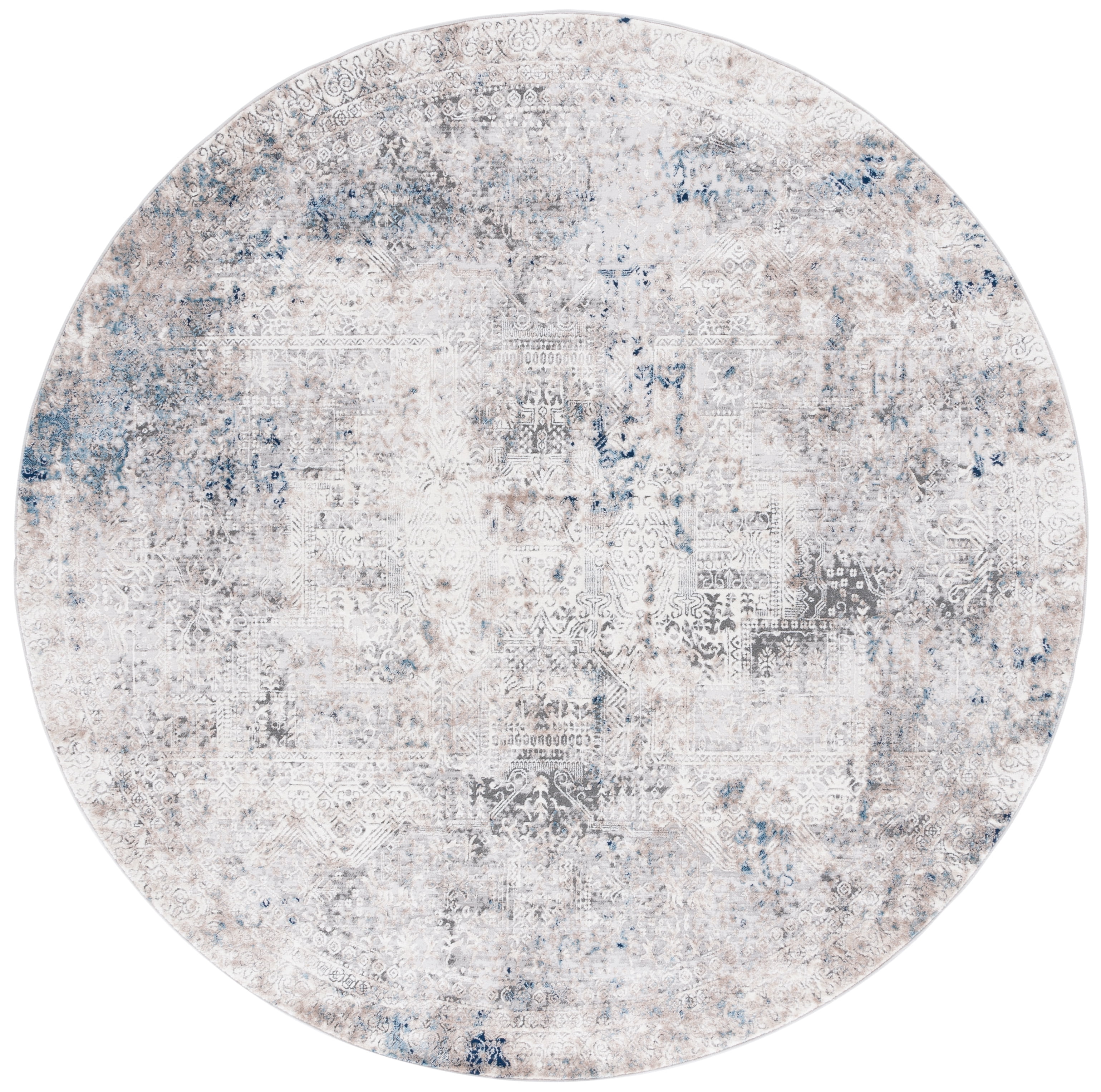Safavieh Vogue Wendell Abstract Area Rug, Beige/Blue, 6'7" x 6'7" Round