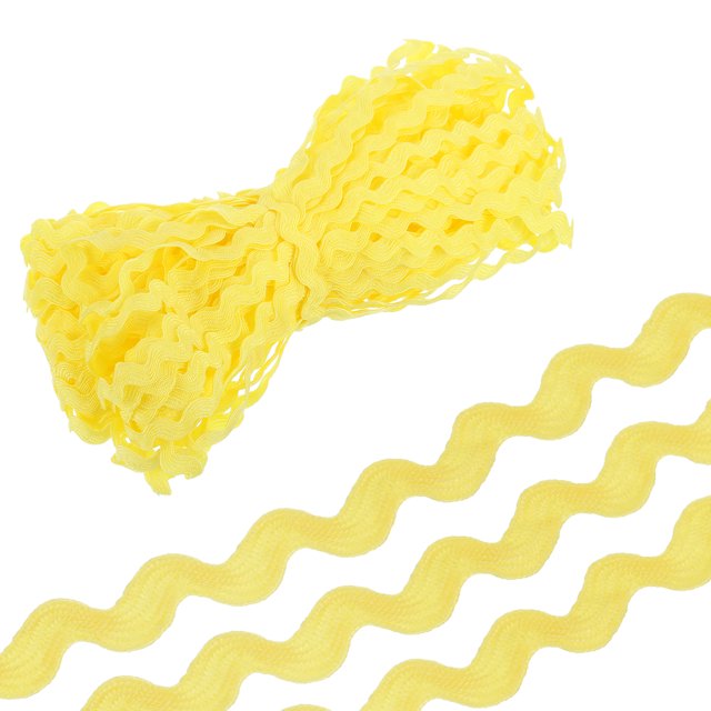 Ruban à Franges Ondulant 29.5 Yards Jaune Rick Rack 5mm pour Couture Bricolage Vêtements Cadeau
