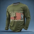 thumbnail image 2 of USA 250th Anniversary Shirt Mens T Shirts Graphic Independence Day Tee Long Sleeve Crewneck Top Army Green XXXL, 2 of 6