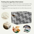 thumbnail image 6 of GZHJMY 2 Pack Collapsible Organizer Storage Bins with Moroccan Plaid Gray White Cute Print,14.2"x10.2" Rectangular Fabric Baskets with Sturdy Leather Handles for Home/Office/Bathroom, 6 of 7