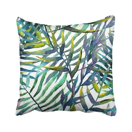 BPBOP Purple Leaf Leaves Watercolor Abstract Green Tropical Palm Flower Bird Floral Plant Color Pillowcase Throw Pillow Cover 18x18 inches