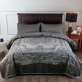 thumbnail image 2 of JML Luxury Embossed Floral Fleece Blanket Grey Fleece Weighted, 2 of 4