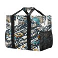 thumbnail image 2 of Cars Row on Roads Reusable Grocery Bags with Handle Side Pocket Waterproof Shopping Portable Tote, 2 of 8