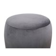 thumbnail image 4 of TOV Furniture la Collection de Saules Moderne Velours Rembourré Pouf Rond, Gris, 4 of 9