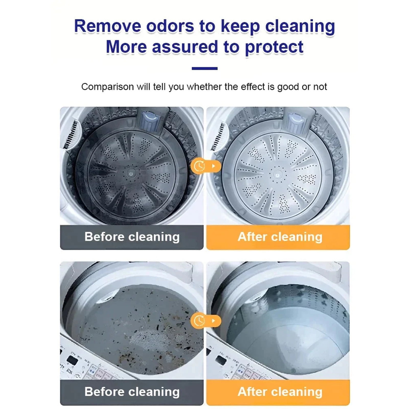 before and after washing machine agitator cleaning comparison