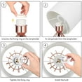 thumbnail image 6 of Rose Gold Bedside Nightstand Lamp Hollow Base with Fabric Shade, 6 of 7