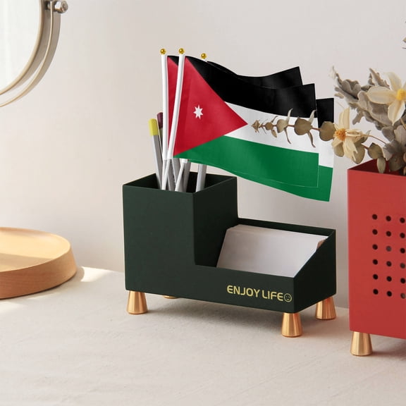 Jordan Stick Flags 5.5x8.2 Inch, 6 Pack - Mini Handheld Flags for Jordanian National Day & Cultural Gatherings