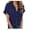 Navy Blue, variant on Zeagoo Women's Linen Blouse Short Sleeve Button Down Shirts 100% Cotton Collared Summer Short Sleeve Blouses Tops