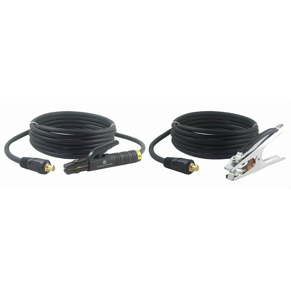 SÜA - 300 Amp Welding Leads Set Assembly - Dinse 35-70 Connector - #1 AWG 100% Copper Cable (75 FEET Each Lead)