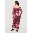 thumbnail image 3 of Women's Plus Size Floral Long Sleeve Mesh Off The Shoulder Dress, 3 of 3