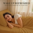 thumbnail image 4 of Sacred Thread Rayon Derived from Bamboo Sheets Queen Size, 18'' Deep Pocket Cooling Sheets for Hot Sleepers, 6 PC Cooling Sheets (Queen Size) (Medallion Gold), 4 of 9