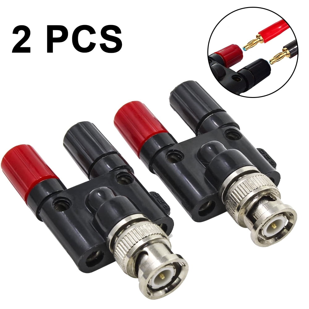BNC Male Plug to Two Dual Banana Female Jack  RF Coaxial Adapter Connector