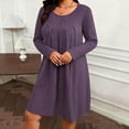 thumbnail image 6 of Bpmpbo Plus Size Ribbed Sweater Dress - Women's Long Sleeve Flowy Midi Dress for Fall Winter, 6 of 6