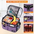 thumbnail image 6 of OPUX Insulated Lunch Box for Men Women Kids, Leakproof Reusable Lunch Bag Cooler for Work School Office, Soft Thermal Lunchbox Tote Shoulder Strap for Boys Girls Adults, Heather Purple, 14 Can/8L, 6 of 9