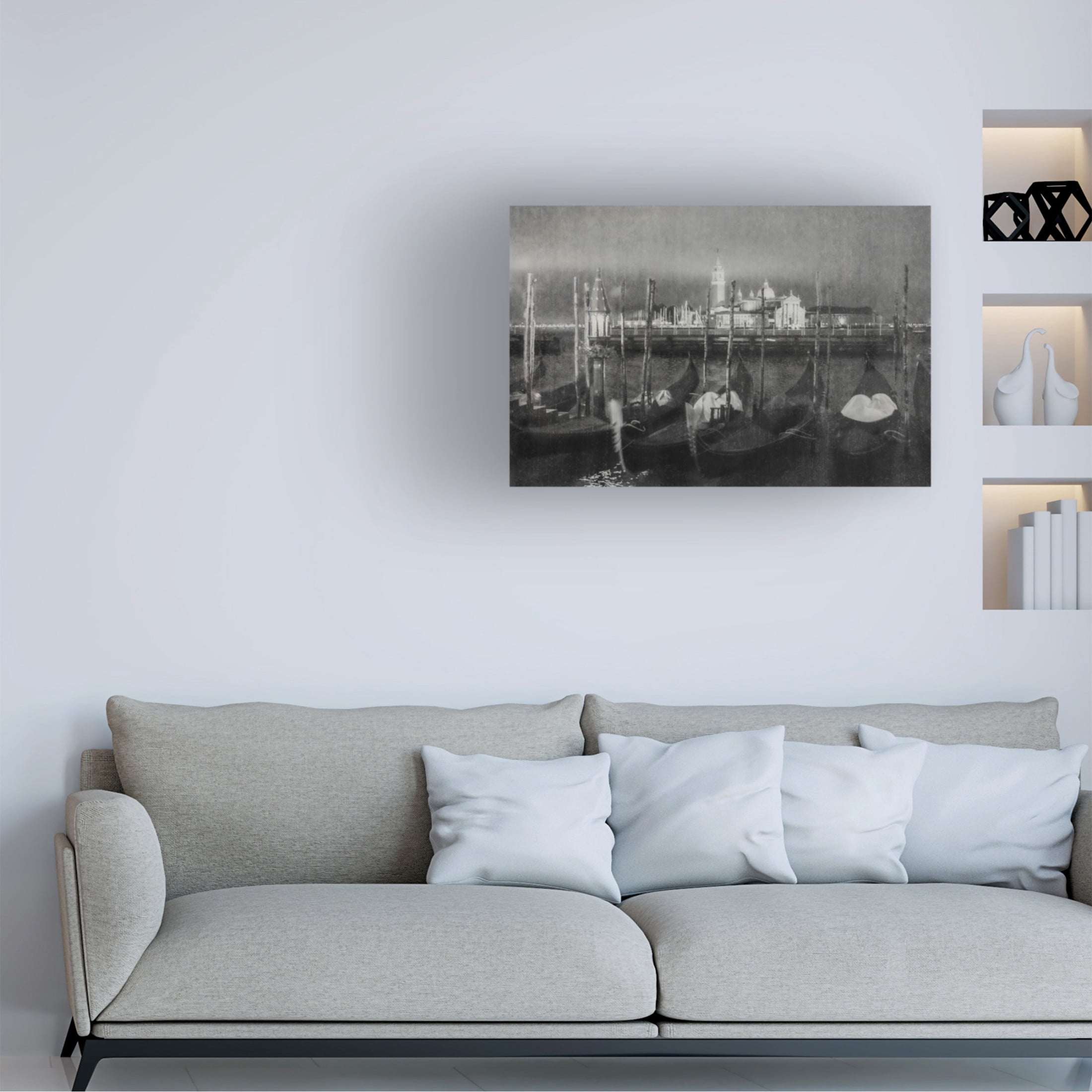 Trademark Fine Art Leonid Yermoshkin Rainy Night in Venice Canvas Wall Art