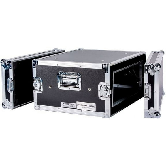 Deejay LED Fly Drive 4U Space Shock Mount Amplifier Case - 21" Body Depth with Wheels