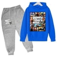 thumbnail image 3 of Sudadera con capucha y pantalones para niños de Grand Theft Auto V GTA 5, conjunto de 2 piezas, ropa de dibujos animados para niños pequeños, trajes para niños y niñas, 3 of 5