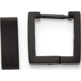 thumbnail image 1 of Stainless Steel Brushed Black Ip-Plated 4mm Square Hoop Earrings (12 X 12) Made In China sre1289, 1 of 5