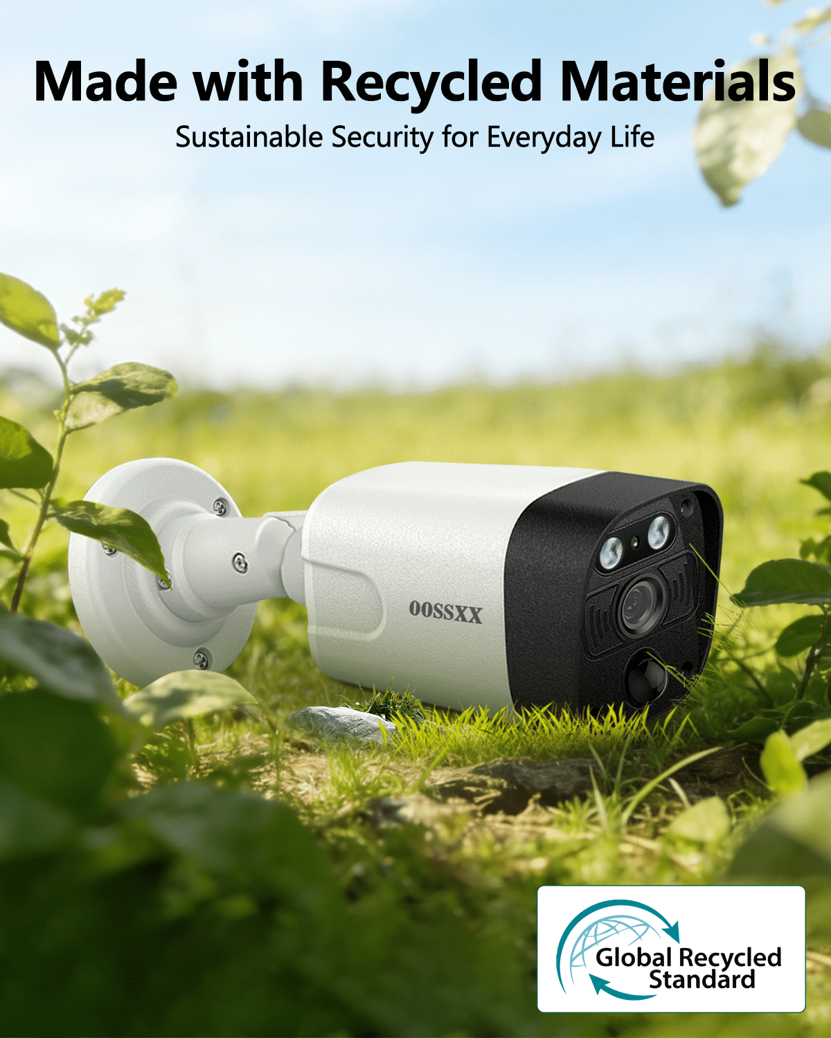 OOSSXX 4K PoE Security Camera System, 4 Cameras 8 Channel NVR System without HDD
