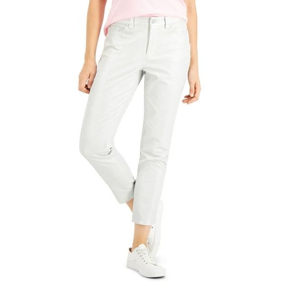 Charter Club Foil Printed Skinny Leg Ankle Jeans Cloud 6