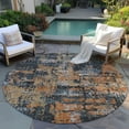 thumbnail image 6 of Addison Rugs Chantille Indoor/Outdoor Transitional Abstract Charcoal Washable Round Rug, 8' x 8', 6 of 6