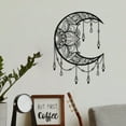 thumbnail image 5 of HELLOYOUNG 11.81 Inch Mandala Moon Metal Wall Sculpture - Boho Chic Intricate Floral Design with Crescent Moon Shape Black Metal Wall Art for Living Room Bedroom Yoga Studio Decor, 5 of 18