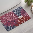 thumbnail image 2 of Red and Blue Floral Pattern Bathroom Rugs Mat,Non Slip Microfiber Bathroom Rug,Rubber Backing,Soft Bathroom Mats for Bathroom Floor,Tub and Shower,17x27in(43x68cm), 2 of 5