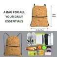 thumbnail image 3 of Wukai Cute Puppy J Waterproof Drawstring Backpack with Zipper Pocket,Large Foldable Gym Bag for Women and Men, Perfect for Sports, Yoga, and Travel, 3 of 8