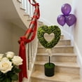 thumbnail image 5 of JLFNYA Boxwood Heart with Bow Topiary, Green and White, 29.5", Valentine's Day Gifts for Women Men, Indoor Outdoor Home Porch Decor, Green Home Decor, 5 of 7