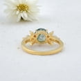 thumbnail image 4 of Natural Moss Agate Ring Yellow Gold Plated Wedding Ring Marquise Cut Diamond Cluster Jewelry Birthday Gift for Her Round Cut Gemstone Ring, 4 of 4