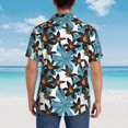 thumbnail image 6 of Balery Lilies Flowers Print Men's Hawaiian Shirts Short Sleeve Beach Shirt Relaxed Fit Vacation Button Down Shirts-Large, 6 of 9