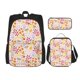 thumbnail image 1 of Disketp Colorful Floral Mochila Estampada de Gran Capacidad con Lonchera y Estuche, Set de 3 Piezas para Estudiantes, 1 of 7