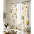 thumbnail image 5 of Spring Daisy Sheer Curtains 84 Inch Length 2 Panels Set for Living Room/Bedroom, Country Watercolor Flower Leaf Plant Kitchen Curtains Grommet Semi-Sheer Curtains Drapes Window Treatments 52"x84"x2, 5 of 7