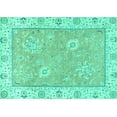 thumbnail image 1 of Ahgly Company Indoor Rectangle Oriental Turquoise Blue Traditional Area Rugs, 2' x 4', 1 of 4