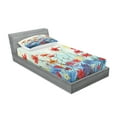 thumbnail image 2 of Ambesonne Flower Fitted Sheet & Pillow Sham Set, Composition of Plants, Twin, Multicolor, 2 of 2