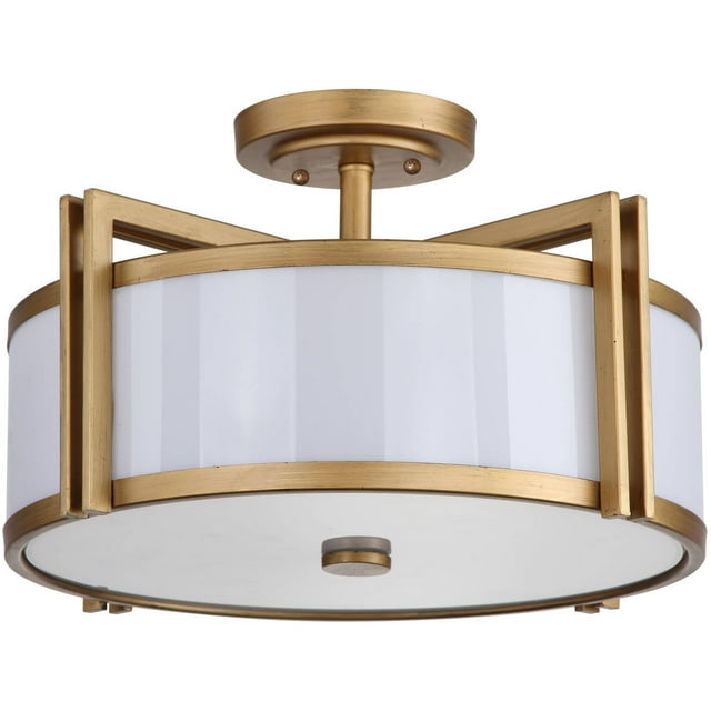 Safavieh Lighting Collection Orb Antique Gold 10.25-inch Semi Flush Ceiling Light