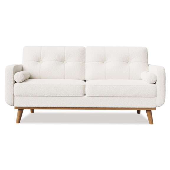 Kselythan Modern Upholstered Loveseat, Premium Linen Deep Seat Couch, Easy Assembly Small Love Seat for Apartment and Small Spaces