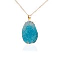 thumbnail image 1 of WREESH Natural Crystal Pendant Necklace Multicolor Crystal Irregular Rough Stone Gold Edge Necklace Sweater Chain Natural Healing Rough Stone Pendant Necklace, 1 of 1