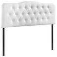 thumbnail image 2 of Modern Contemporary King Size Vinyl Headboard, White Faux Leather, 2 of 4