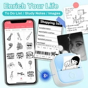 Phomemo T02 Portable Label Maker, Mini Sticker Printer, Bluetooth Inkless Sticker Maker Machine, Mobile Printer for Study Notes, Kids Gift, Photos, Journals, To-dos (Blue)