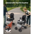 thumbnail image 3 of KFFKFF Animal Buggy, Supports up to 44 lbs, Collapsible Canine Cart, Quad-Wheel Feline Buggy with Ventilated Screens & Switchable Grip, Mobile Animal Transport Buggy with Stopping Mechanism, 3 of 9