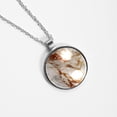 thumbnail image 4 of Marble Glass Design Circular Pendant Women's Necklace, 4 of 5
