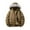 Brown Jacket for Men, variant on Mrmaere Men's Hooded Puffer Jacket Faux Warm Stylish Outerwear for Daily & Leisure Wear Black L