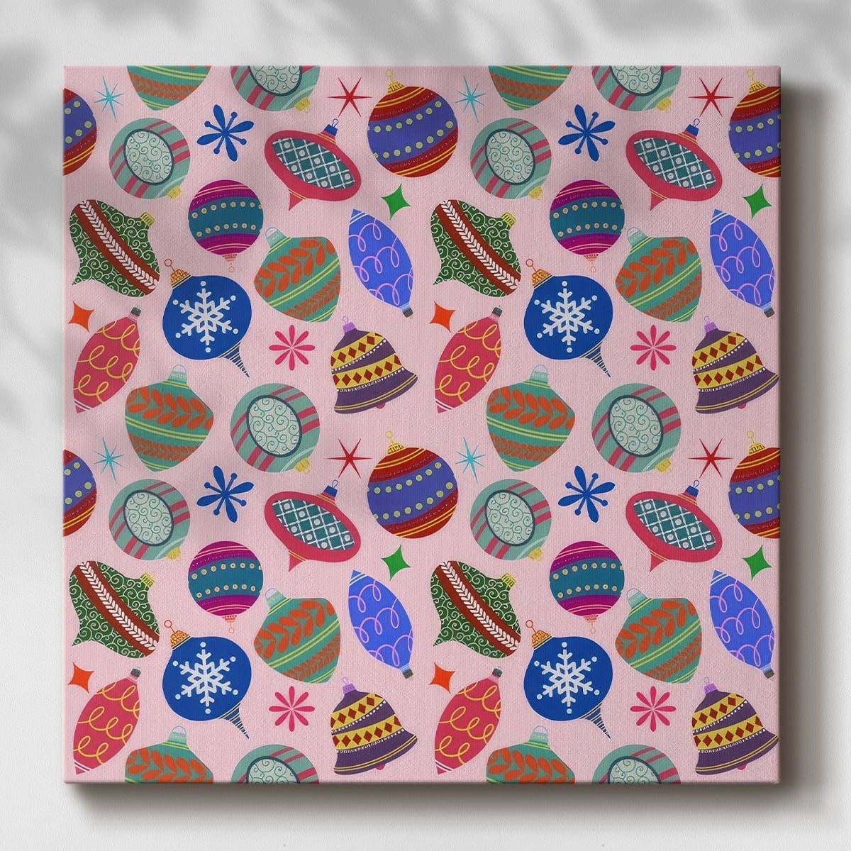 Christmas Ornament Pattern IV- Gallery Wrapped Canvas
