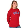 thumbnail image 5 of USA United States Patriotic 4th July Plus Size Long Sleeve Graphic Tee Shirt Brisco Brands 2X, 5 of 6