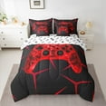thumbnail image 2 of Castle Fairy Red Gamepads 7-Piece Bedding Comforter Set,3D Geometric King Bedding Sets,Video Game Ultra Soft Bed Sheets,Luxury Boys Bedroom Decor,Reversible, 2 of 8